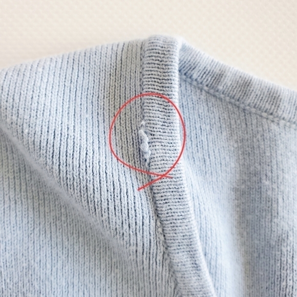 1057 * Geoffrey Beene V Neck Tank Baby Blue Size L Vintage - Picture 8 of 8